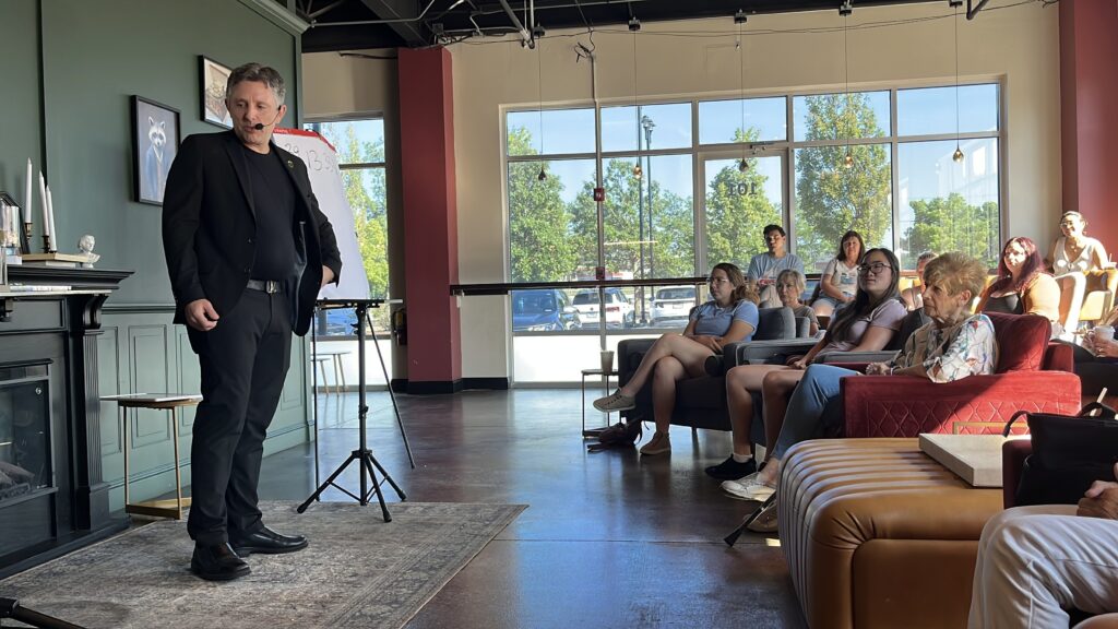 Nick Gasparro performing a magic show in Mokena, IL