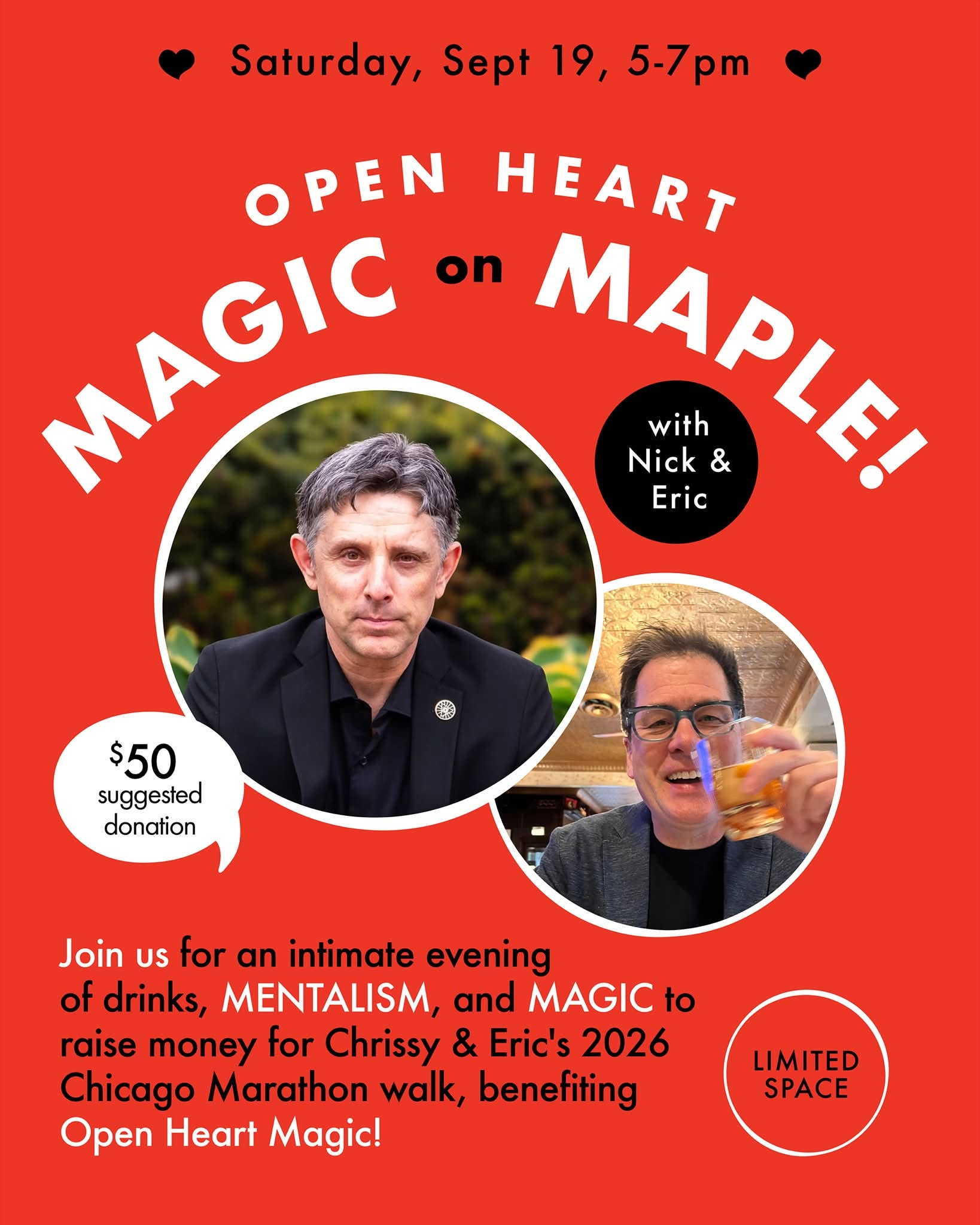 Close-up magic performed for a small group of guests at a nonprofit fundraiser event in Chicago